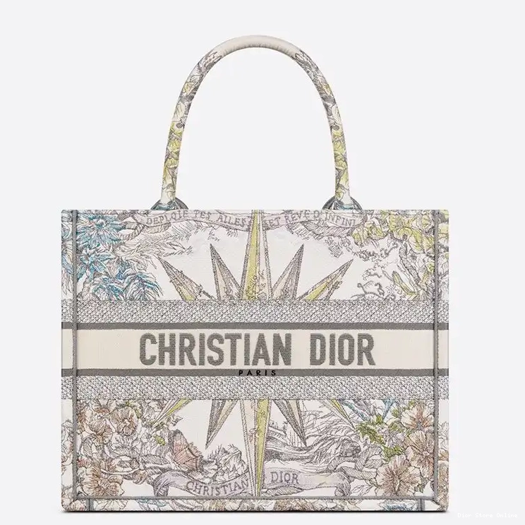Dior Beige d'Infini Reve Tote Book Canvas Motif 0501 Hot Sale